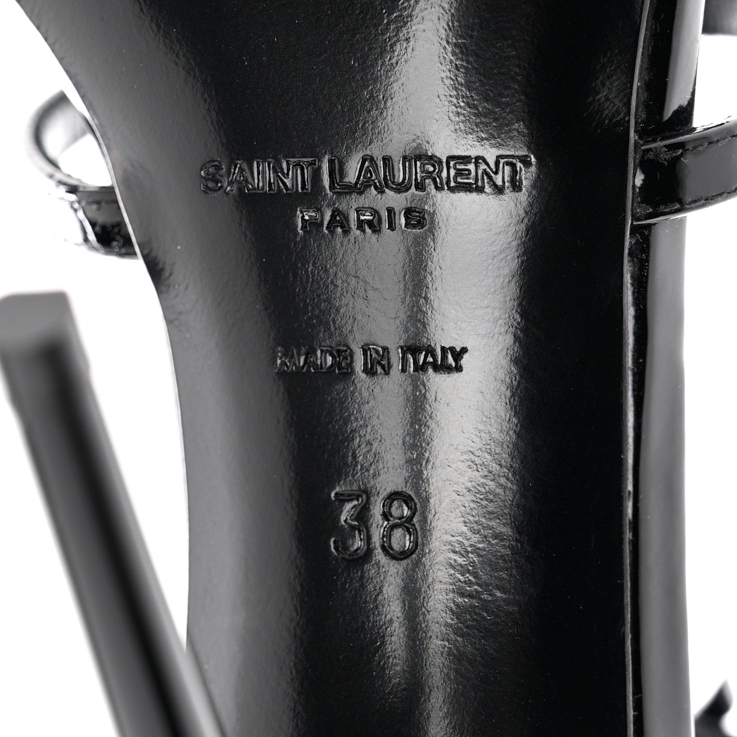 Saint Laurent Patent Cassandra 100 Sandals 38 Black 8 of 9