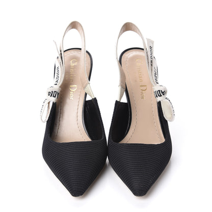 Christian Dior Technical Canvas Ribbon J'Adior Slingback 100mm Pumps 35 Black 2 of 11