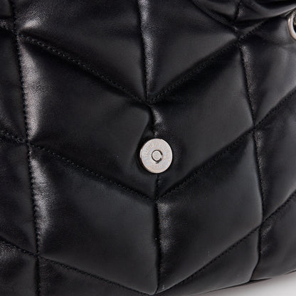 Saint Laurent Lambskin Quilted Small Loulou Puffer Monogram Chain Satchel Black 13 of 15