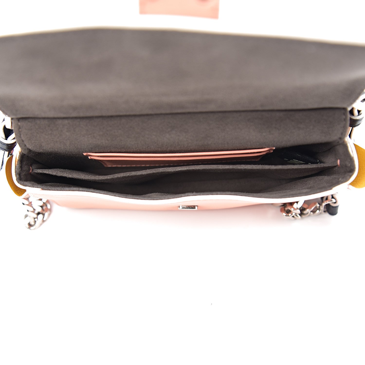 Fendi Vitello Dolce Waves Tri-Color Micro Double Baguette Blue Notte Chantilly 6 of 11