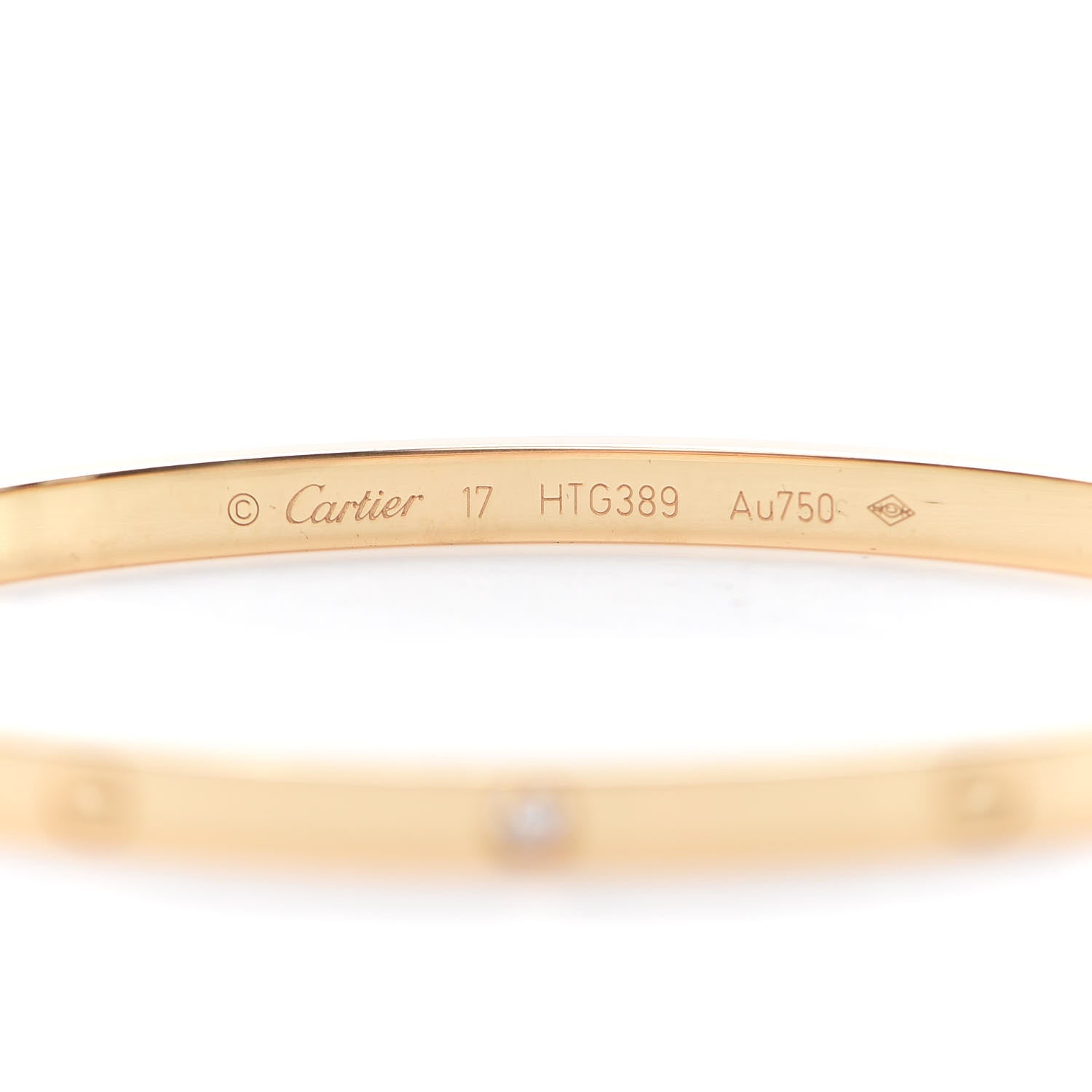Cartier 18K Yellow Gold 6 Diamond Small LOVE Bracelet 17 5 of 7