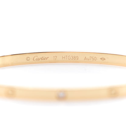 Cartier 18K Yellow Gold 6 Diamond Small LOVE Bracelet 17 5 of 7