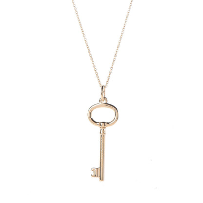 Tiffany 18K Yellow Gold Small Oval Key Pendant Necklace 4 of 7