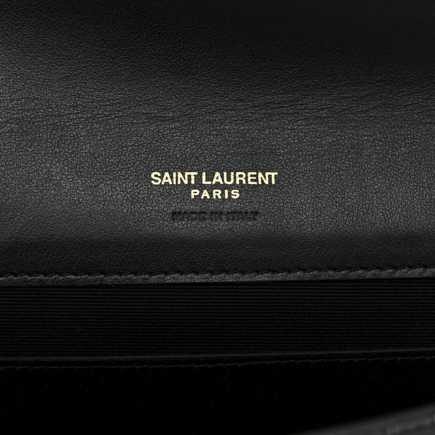 Saint Laurent Calfskin Crocodile Embossed Monogram Cassandre Flap Pouch Black 6 of 11