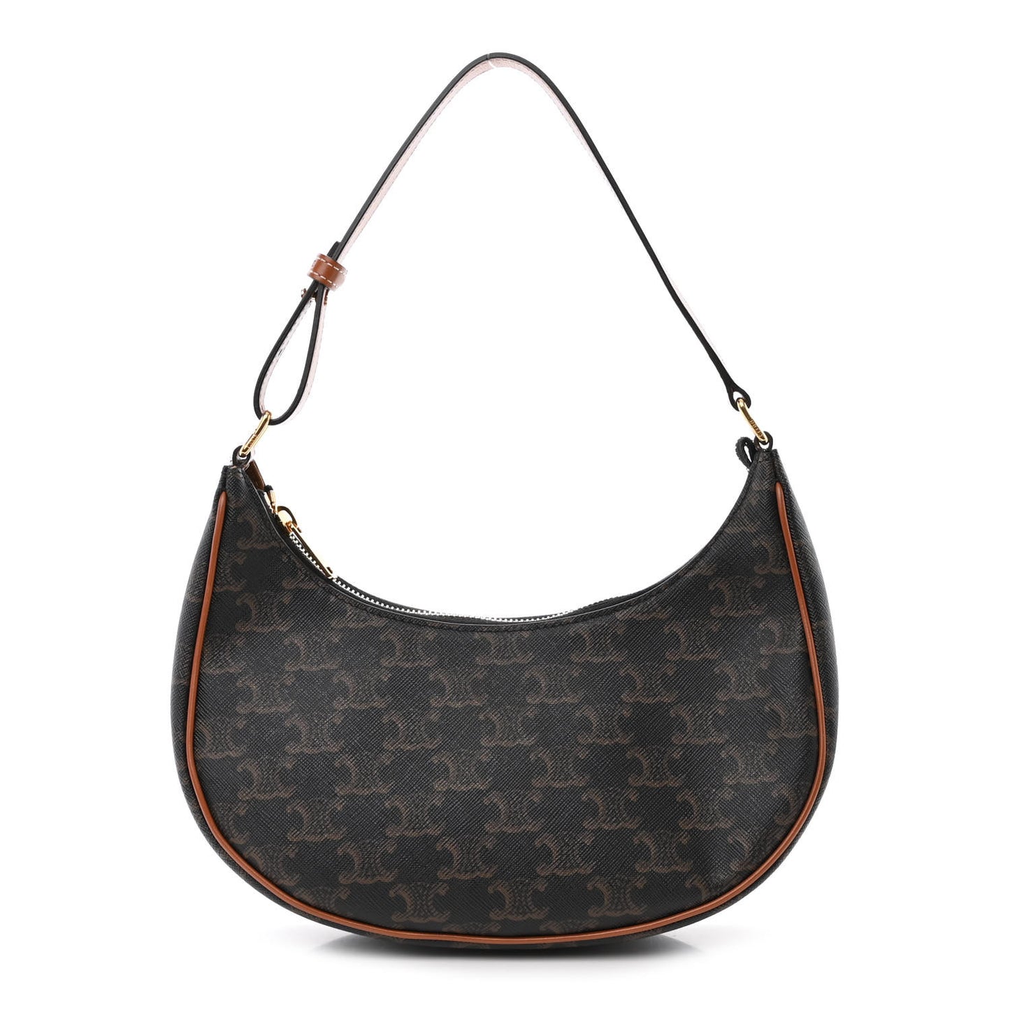 Triomphe Canvas Calfskin Ava Shoulder Bag Tan