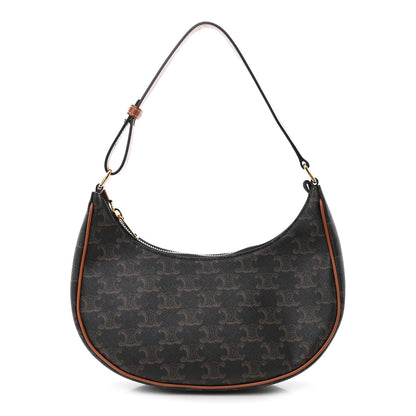 Celine Triomphe Canvas Calfskin Ava Shoulder Bag Tan 1 of 10