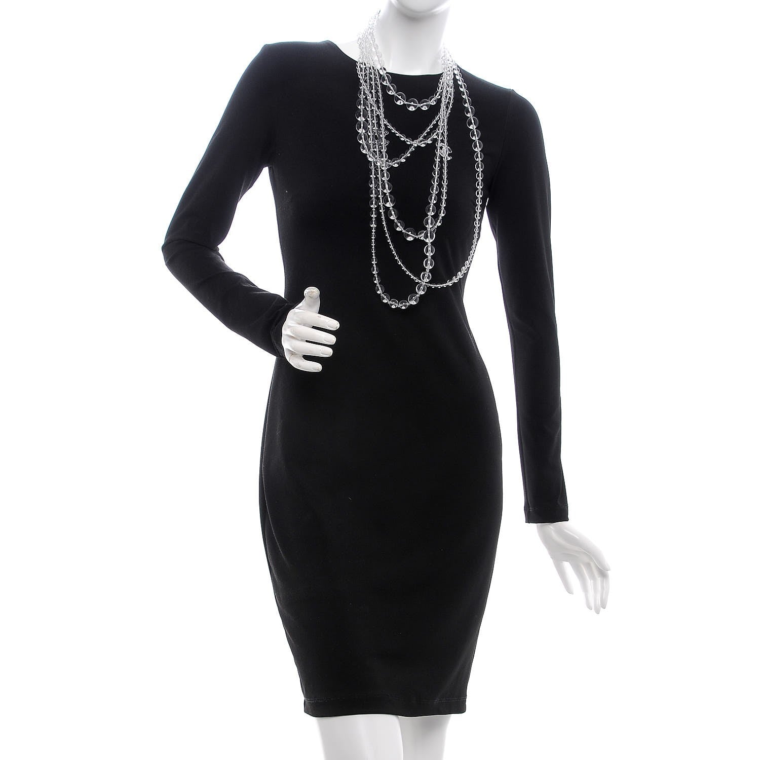 Chanel Crystal CC Multi Strand Long Chain Necklace Transparent 2 of 5