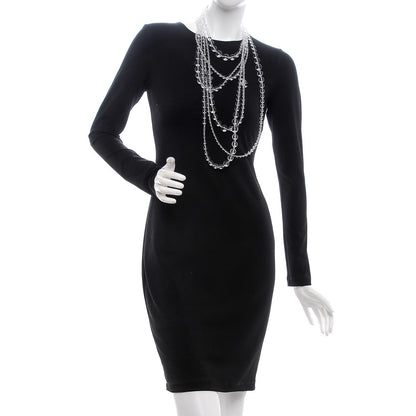 Chanel Crystal CC Multi Strand Long Chain Necklace Transparent 2 of 5