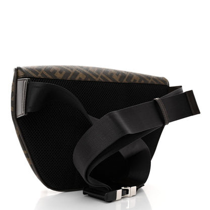 Fendi Shiny Glazed Fabric Vitello Cover FF 1974 Logo Belt Bag Tobacco Moro Giallo Ebano 3 of 10