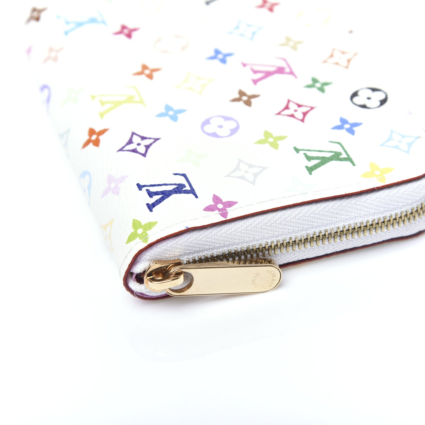 Monogram Multicolor Zippy Coin Purse Wallet White Litchi