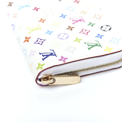 Louis Vuitton Monogram Multicolor Zippy Coin Purse Wallet White Litchi 8 of 9