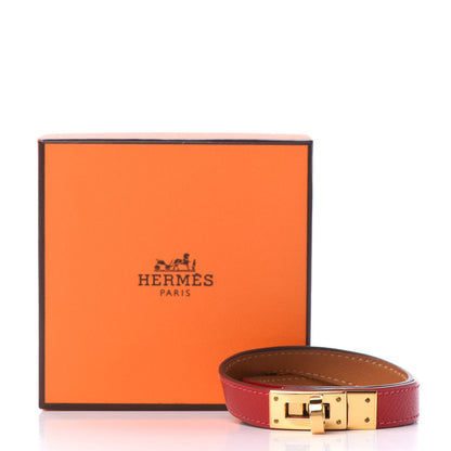 Hermes Epsom Kelly Double Tour Bracelet S Rouge Casaque 7 of 7