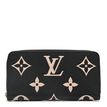 Louis Vuitton Empreinte Monogram Giant Zippy Wallet Black Beige 1 of 7