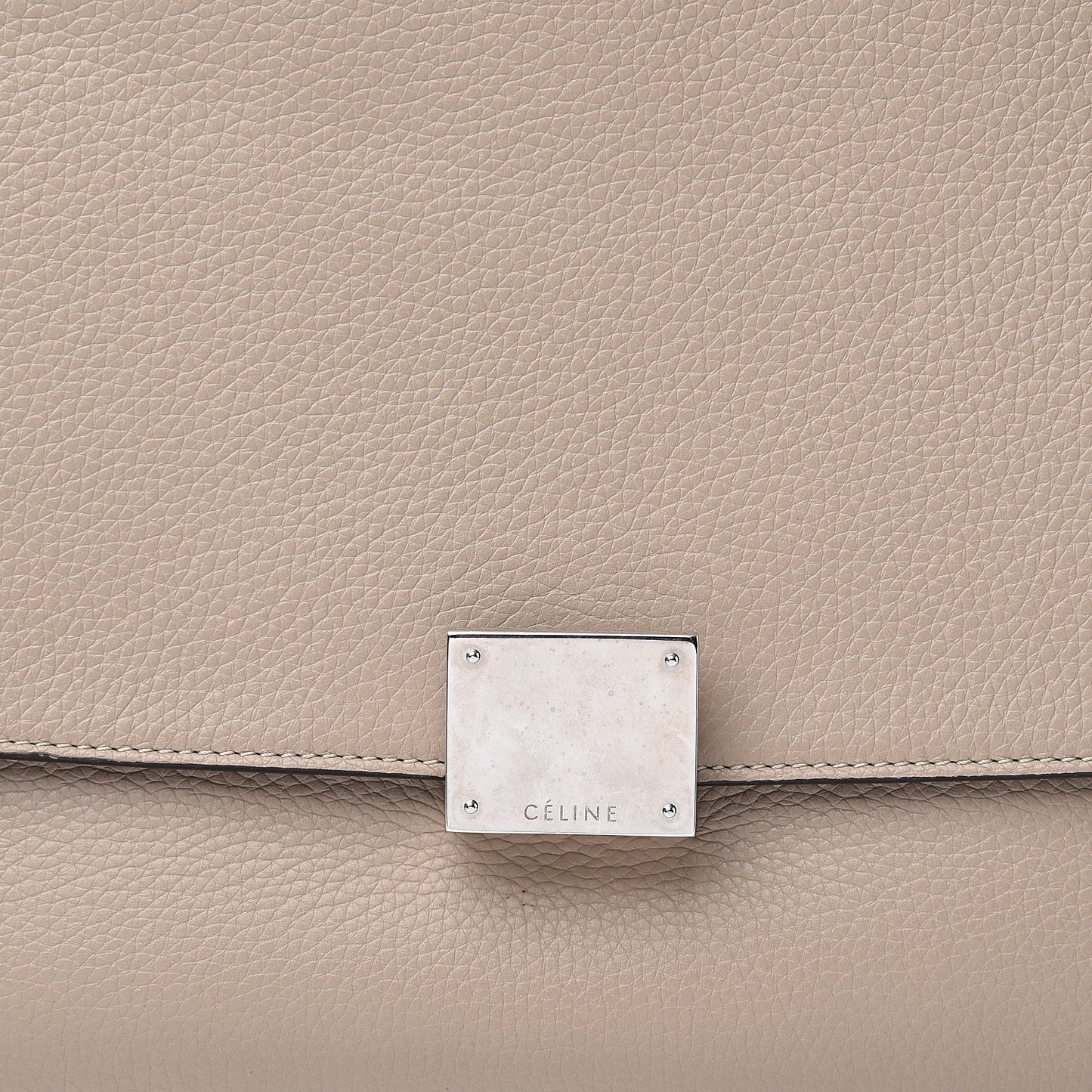 Drummed Calfskin Suede Medium Trapeze Dune
