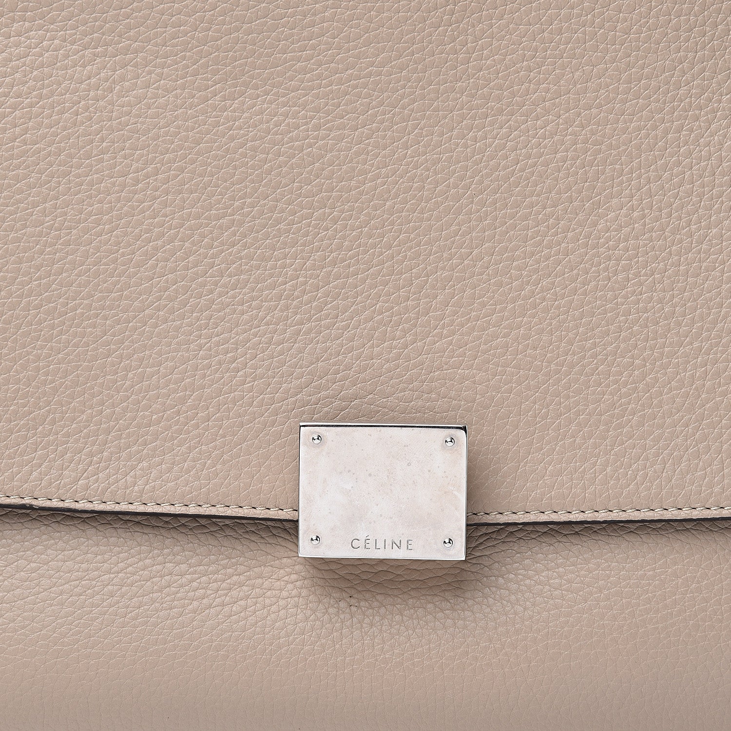 Celine Drummed Calfskin Suede Medium Trapeze Dune 8 of 8