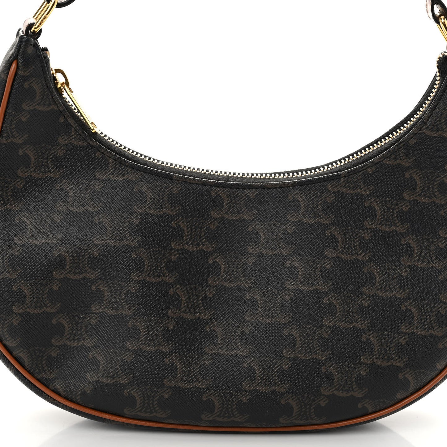 Triomphe Canvas Calfskin Ava Shoulder Bag Tan
