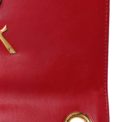 Saint Laurent Patent Matelasse Monogram Small Vicky Chain Bag Red 14 of 17