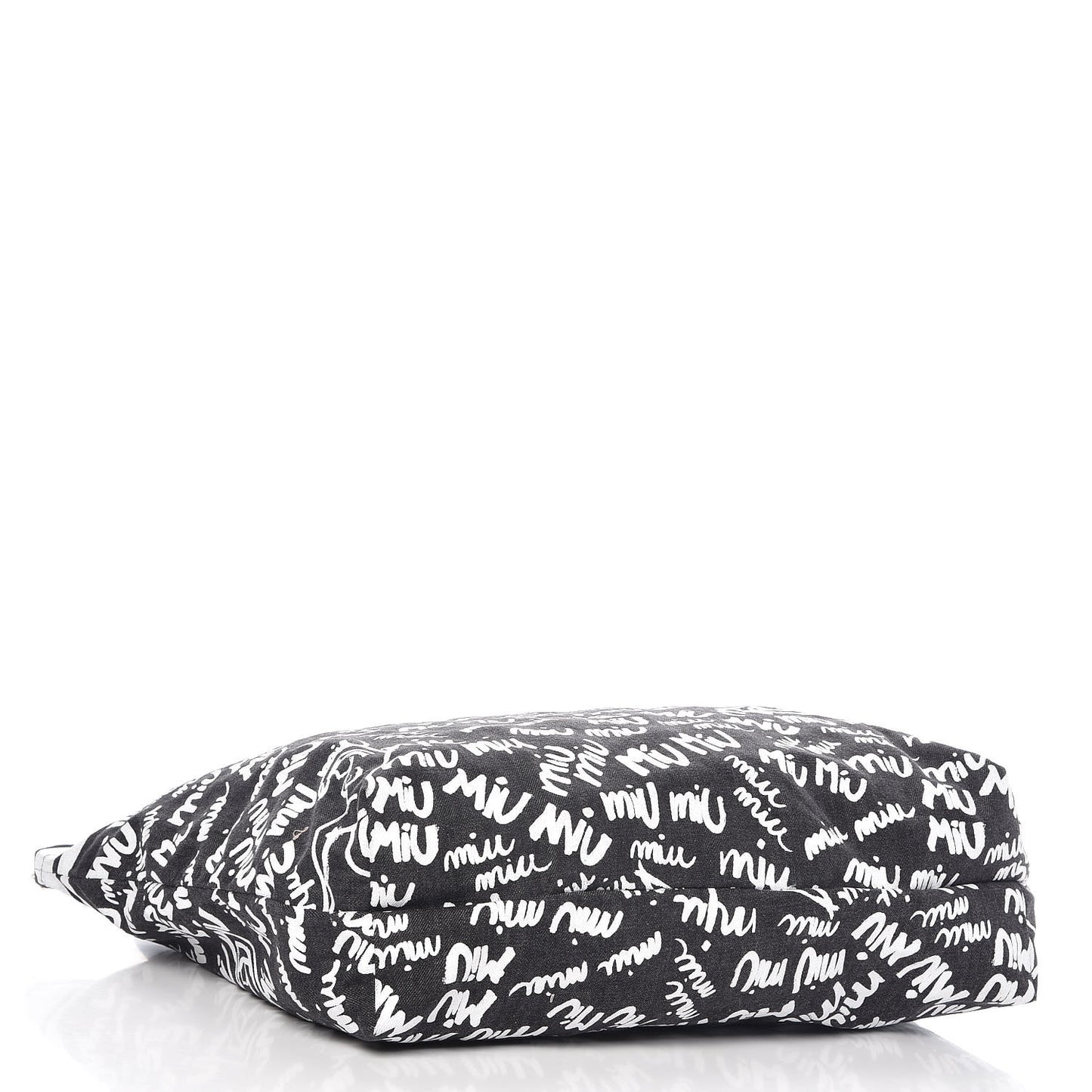 Denim Print Shopping Tote Black