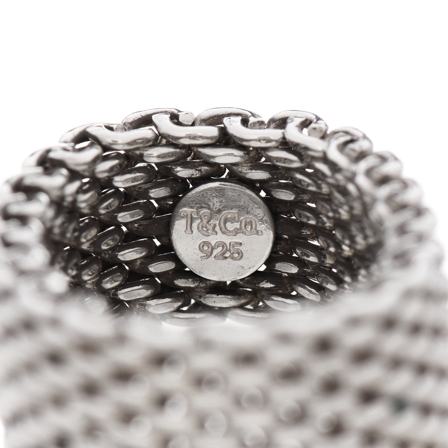 Tiffany Sterling Silver Somerset Mesh Ring 60 9 3 of 4