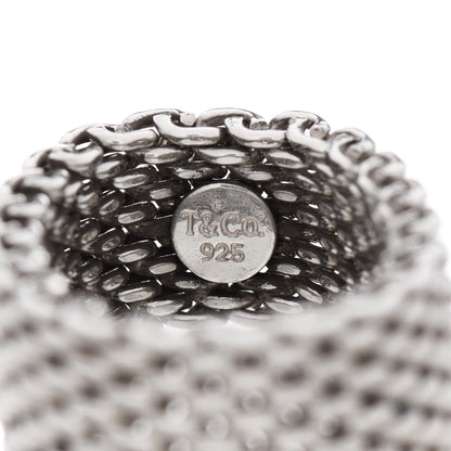 Tiffany Sterling Silver Somerset Mesh Ring 60 9 3 of 4