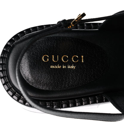 Gucci Calfskin Chain Thong Sandals 39 Black 7 of 8