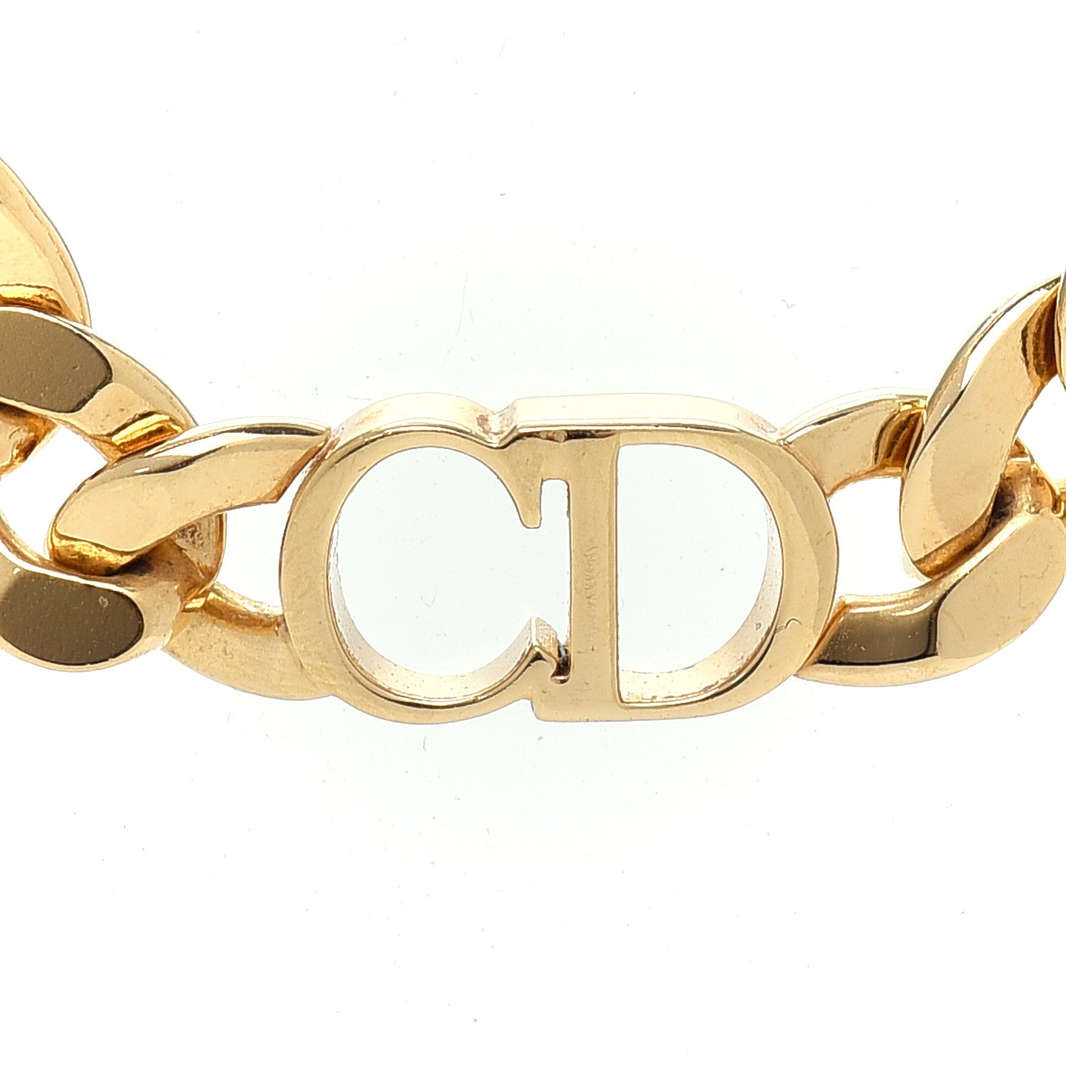 Christian Dior Metal CD Choker Necklace Gold 4 of 6
