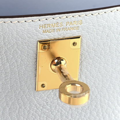Hermes Chevre Mysore Mini Kelly Sellier 20 Bleu Brume Bleu Electrique 6 of 11