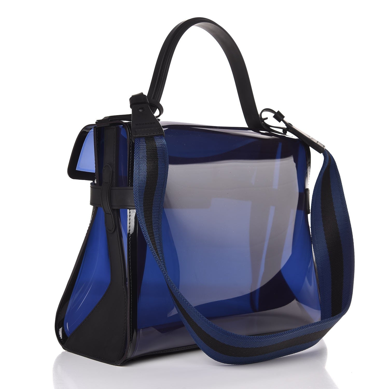 Delvaux PVC Tempete Dark Night Satchel Blue De Prusse 4 of 7