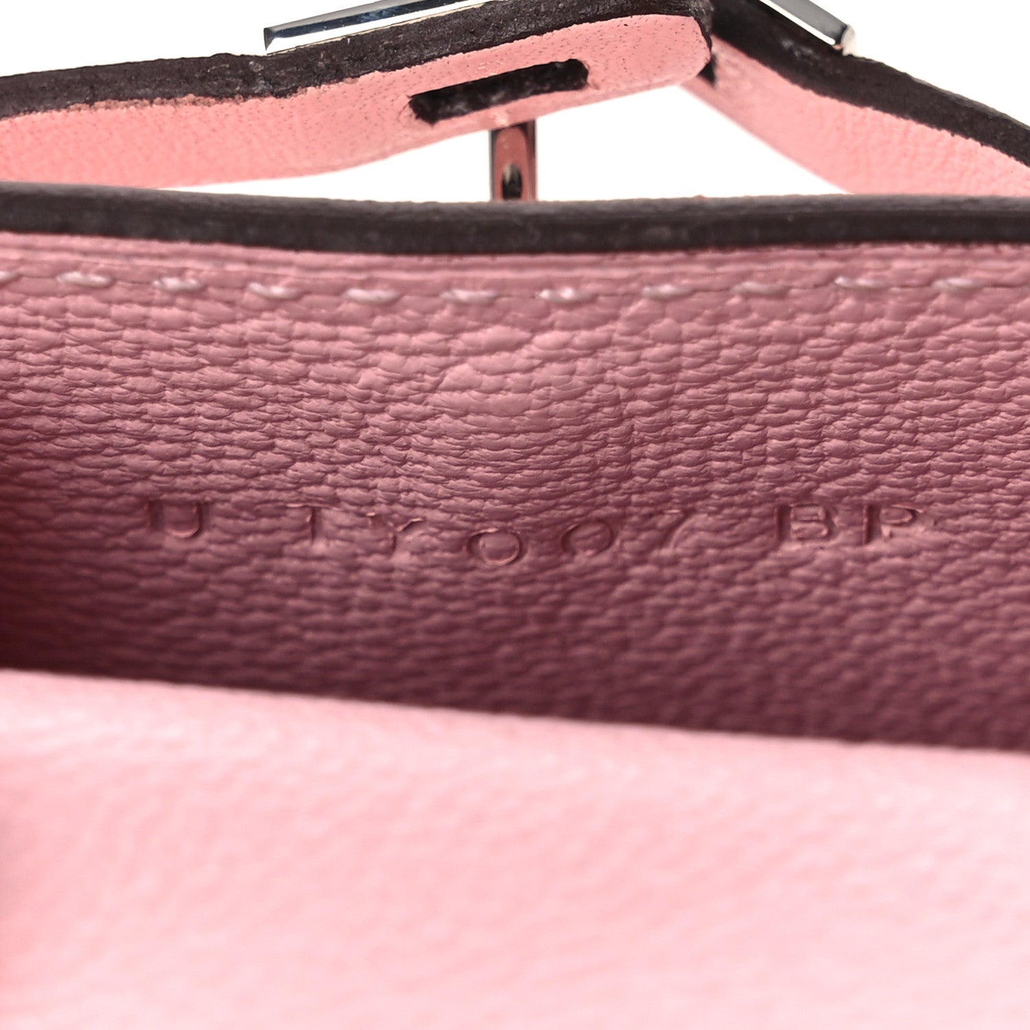 Hermes Tadelakt Mini Kelly Twilly Bag Charm Rose Sakura 6 of 7
