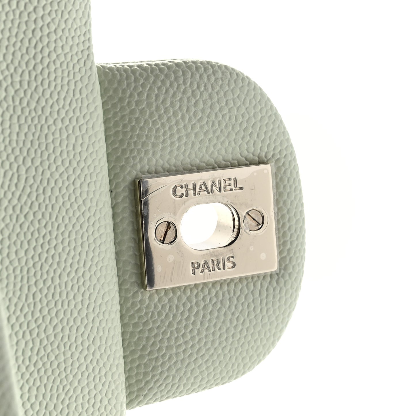 Caviar Quilted Small Double Flap Light Green