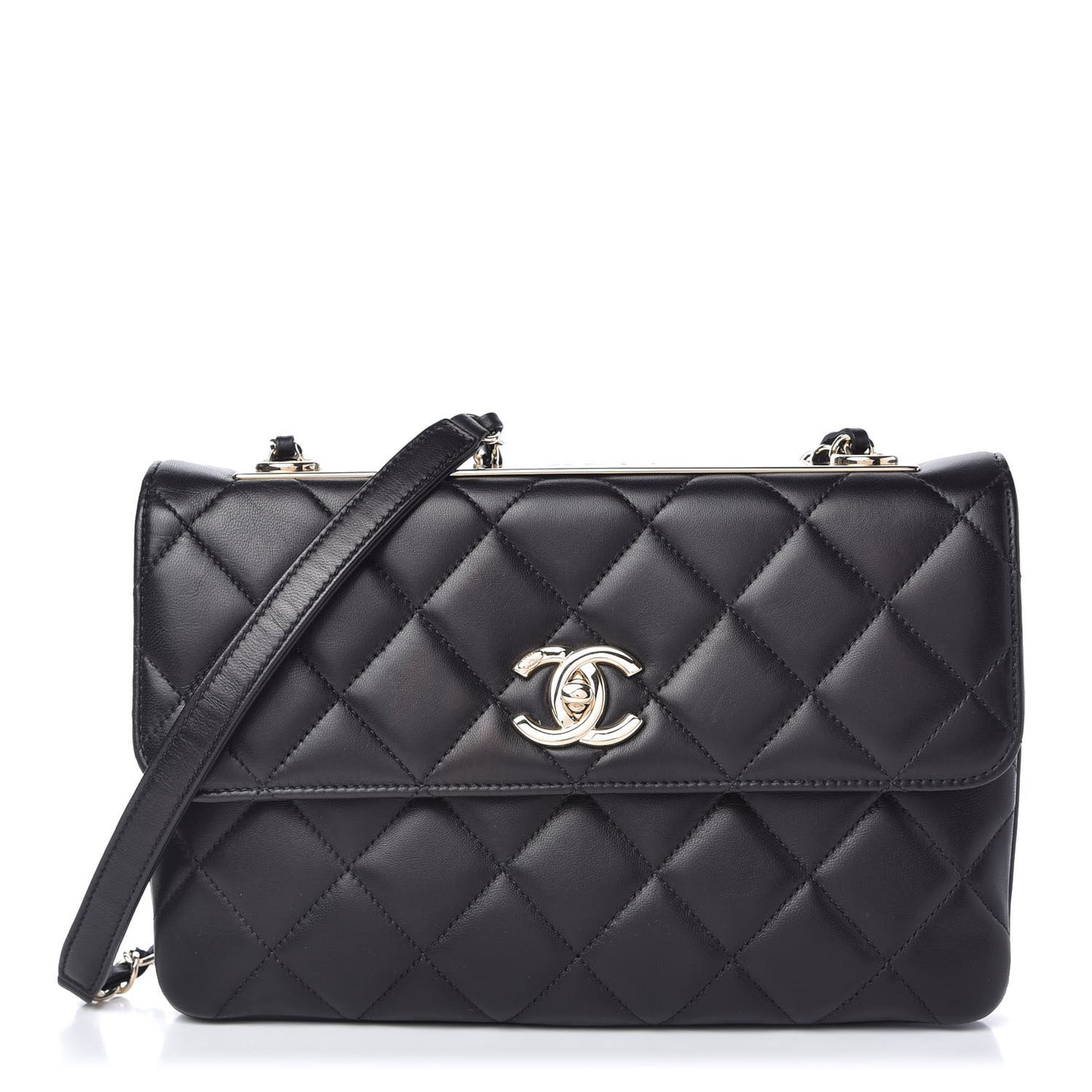 Lambskin Quilted Medium Trendy CC Flap Black