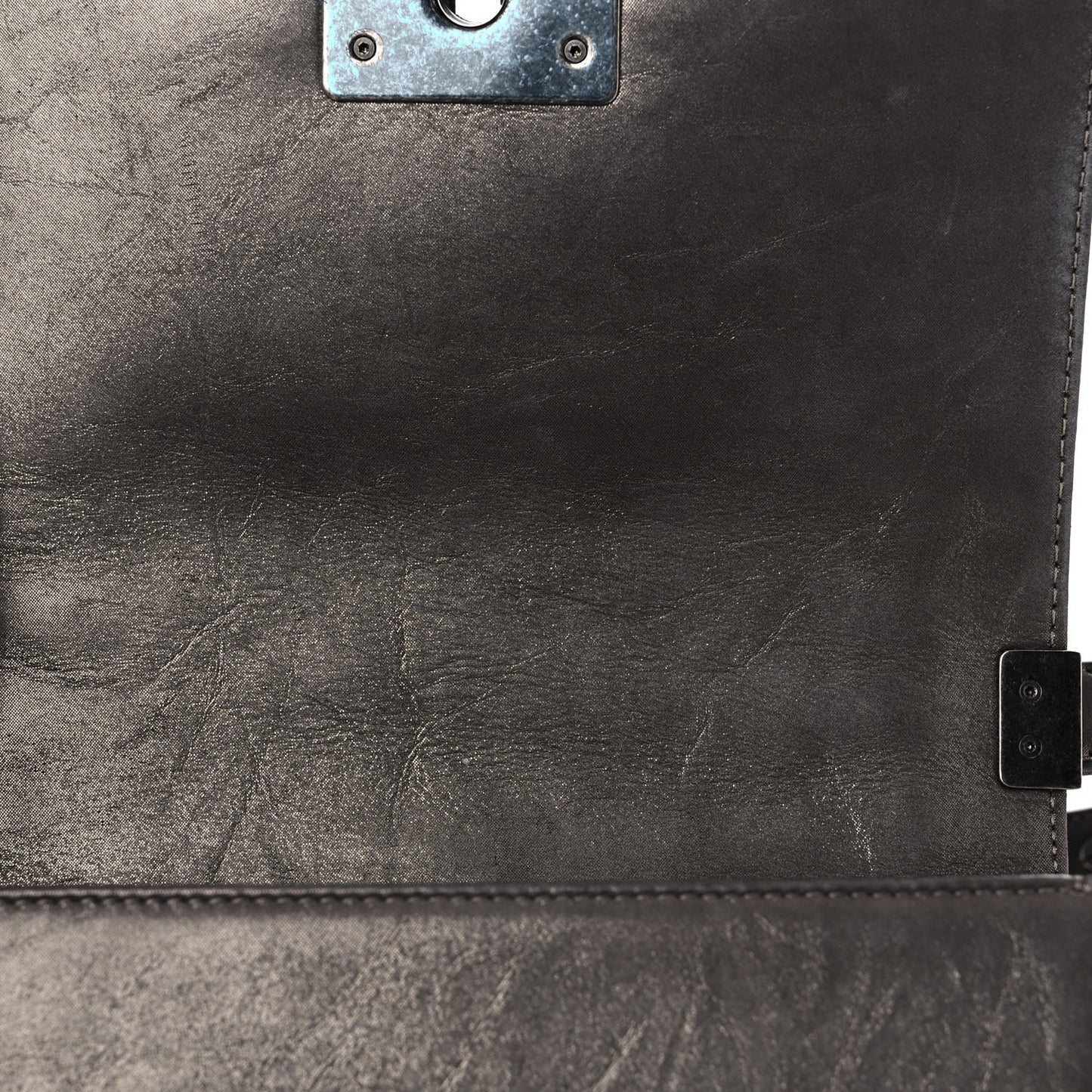 Iridescent Calfskin Double Stitch Small Boy Flap Dark Gold
