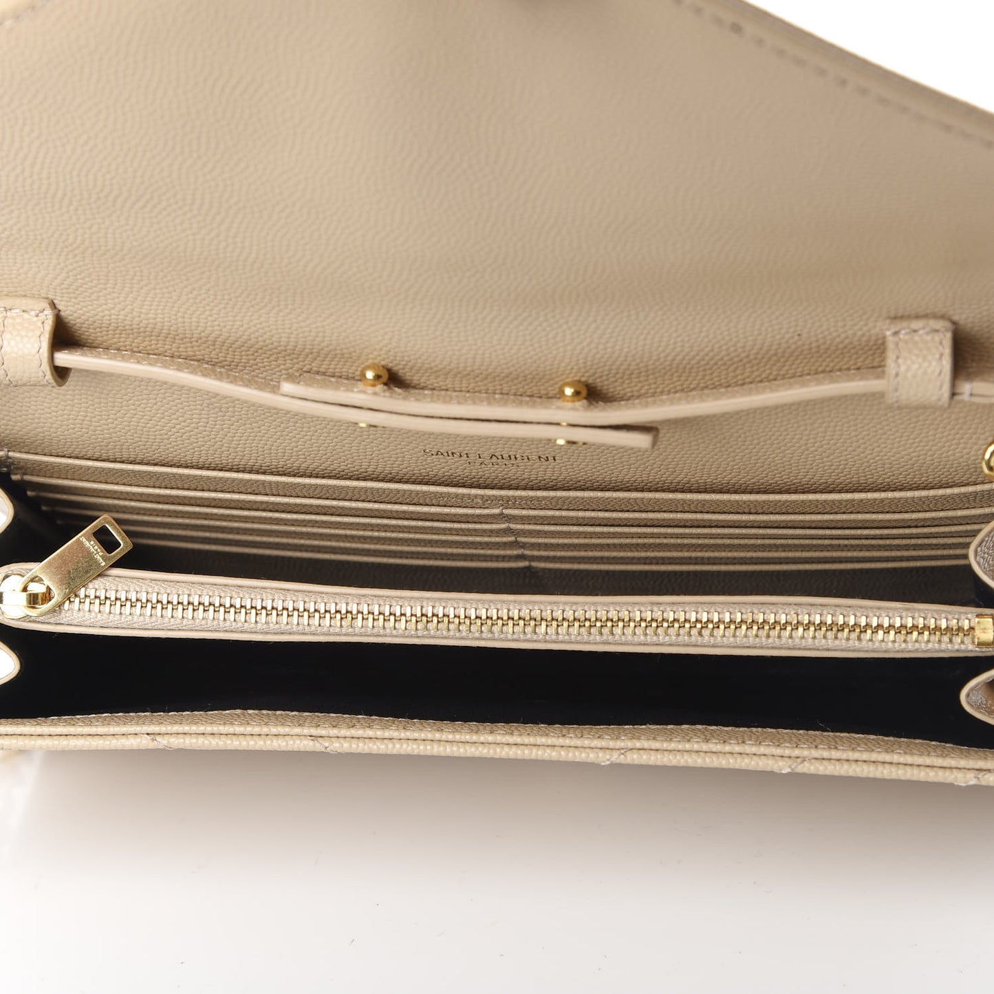 Grain De Poudre Matelasse Chevron Monogram Chain Wallet Nude Powder