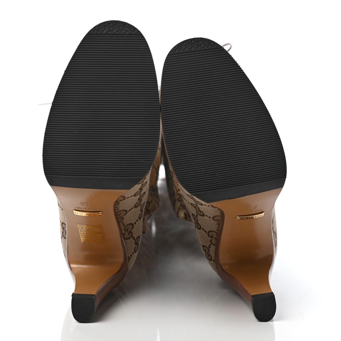 Monogram Over the Knee Boots 35 Beige Ebony