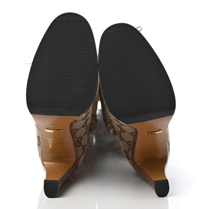 Gucci Monogram Over the Knee Boots 35 Beige Ebony 9 of 14