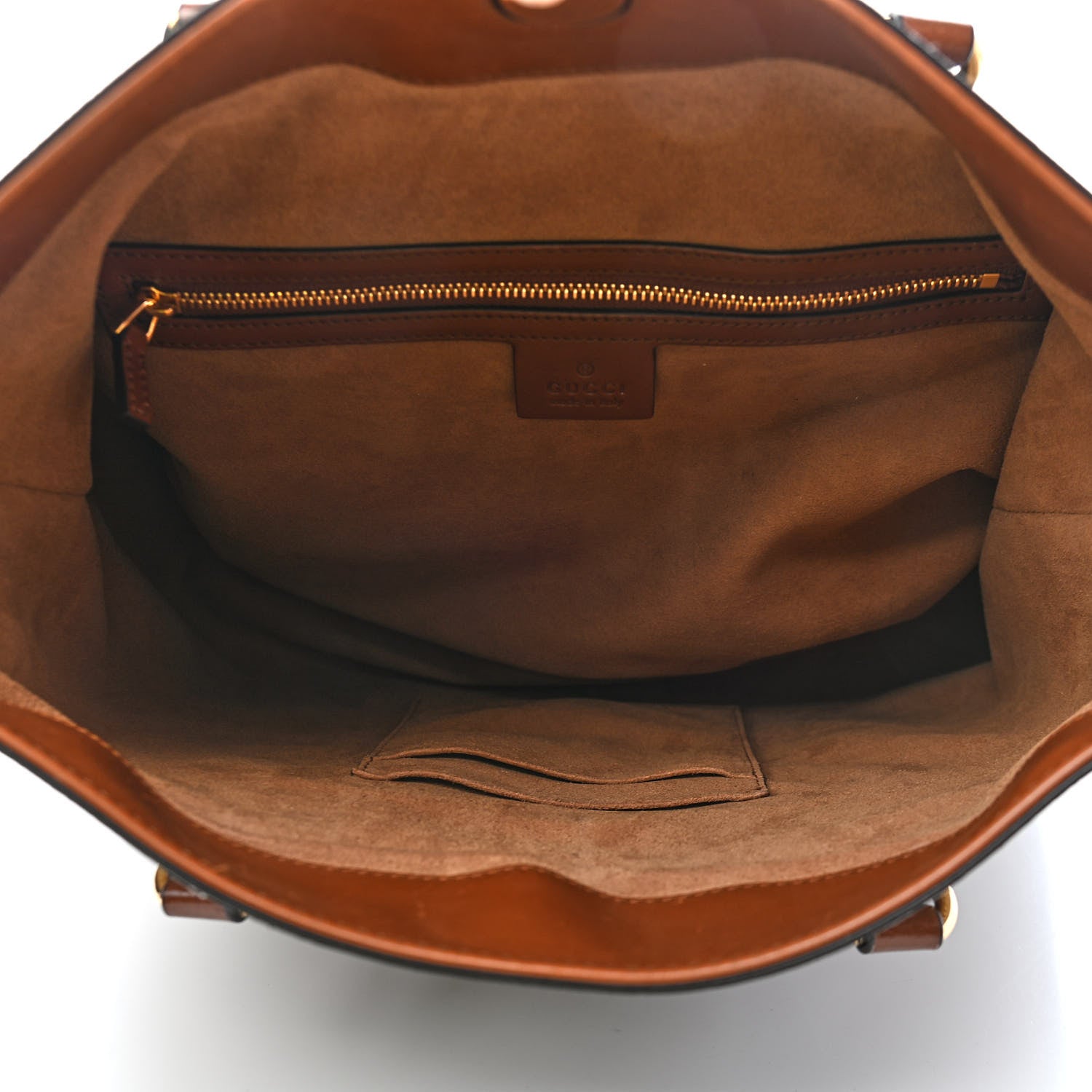 Gucci GG Supreme Monogram Linea A Foldover Tote Brown 5 of 9