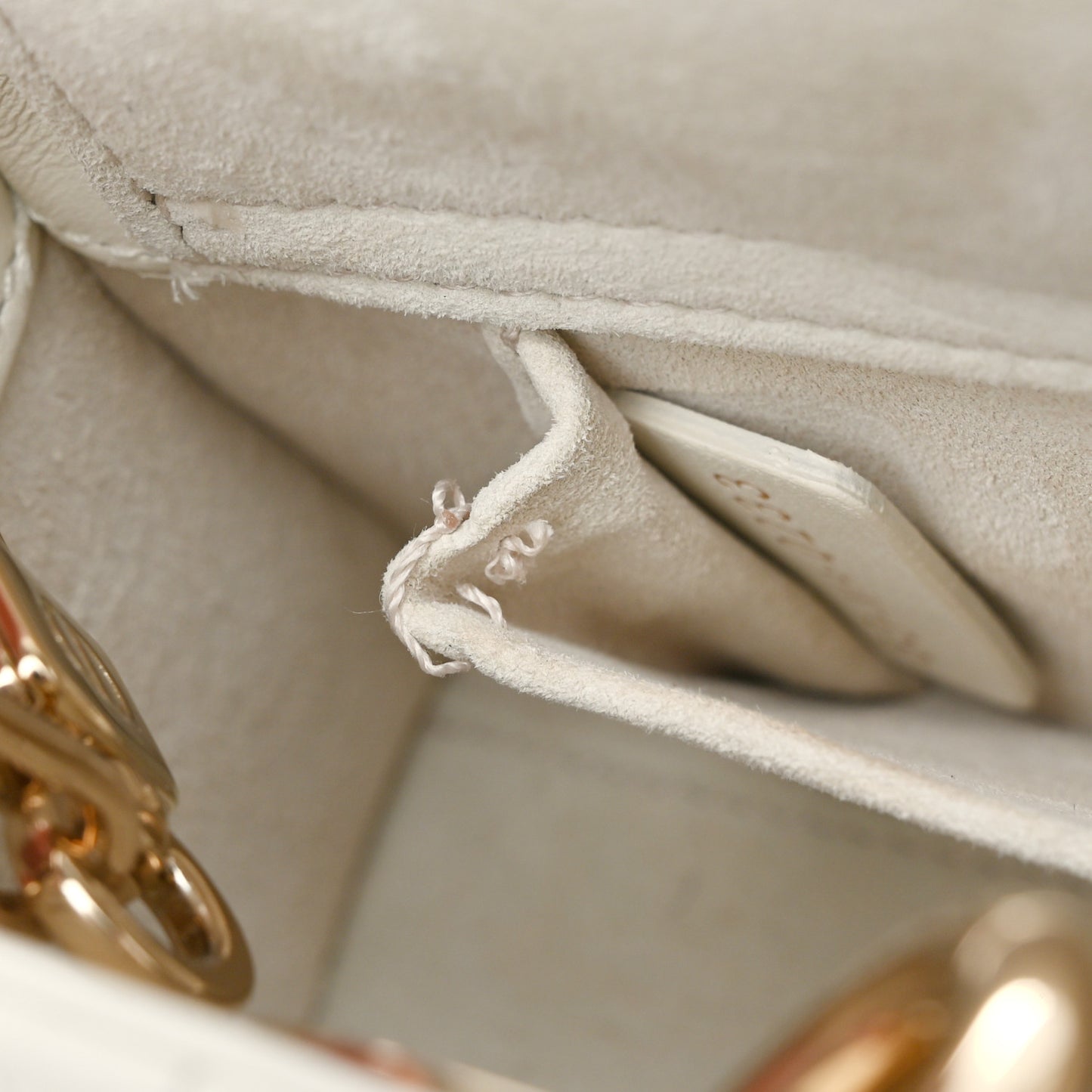 Lambskin Cannage Small Lady D-Joy Latte