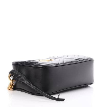 Gucci Calfskin Matelasse Small GG Marmont Chain Shoulder Bag Black 4 of 8