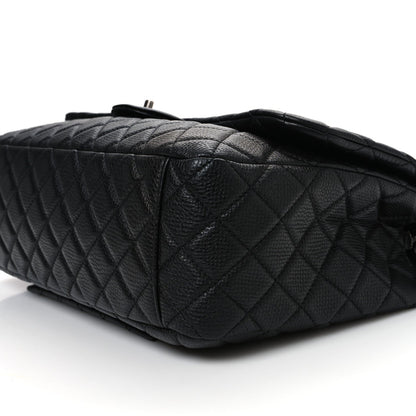 Chanel Grained Calfskin Quilted Small XXL Travel Flap Bag Black 10 of 11