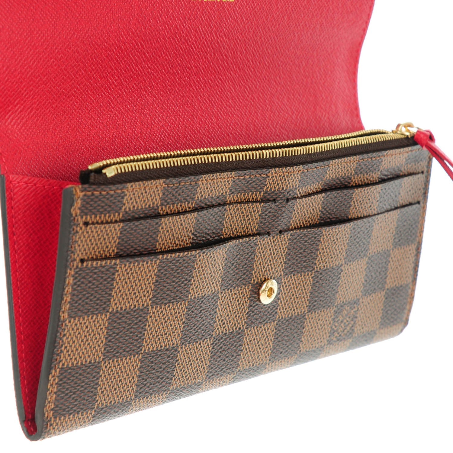 Louis Vuitton Damier Ebene Emilie Wallet Red 7 of 7