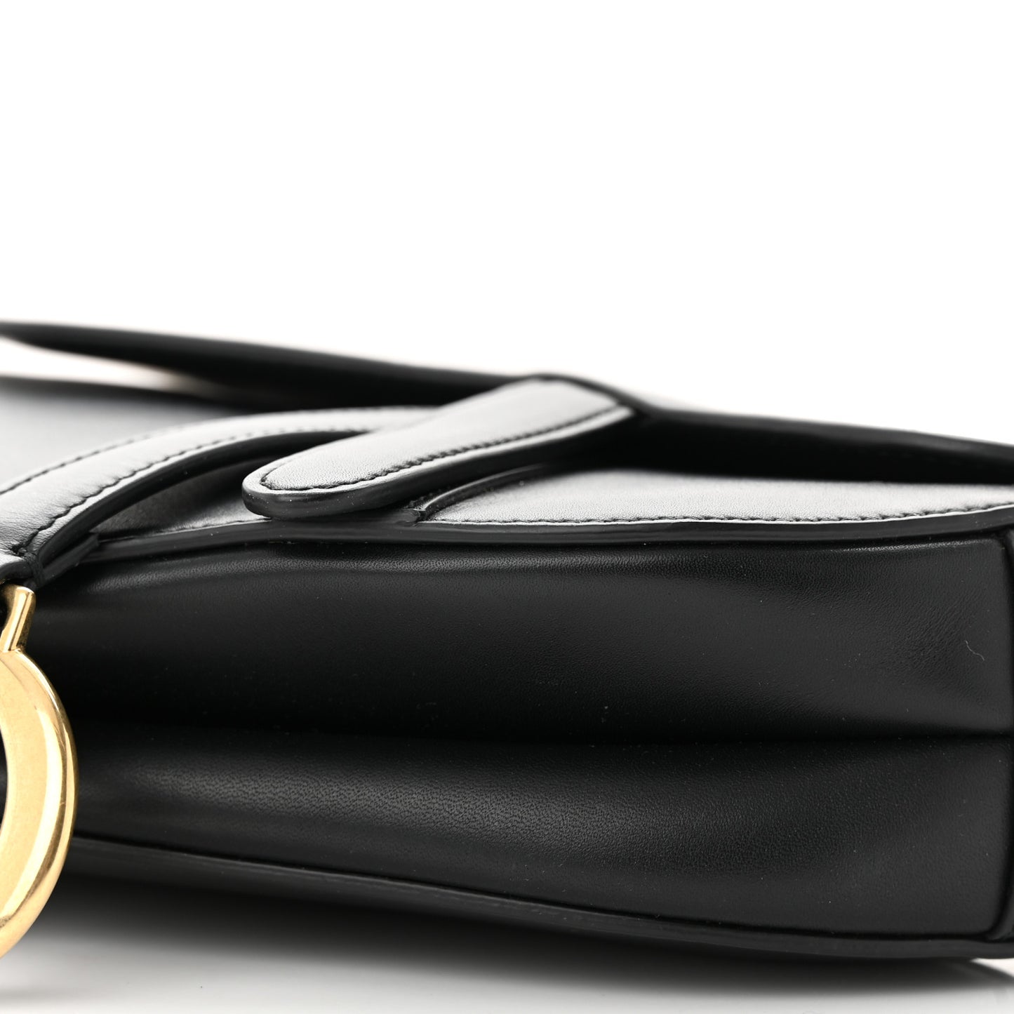 Calfskin Mini Saddle Bag Black