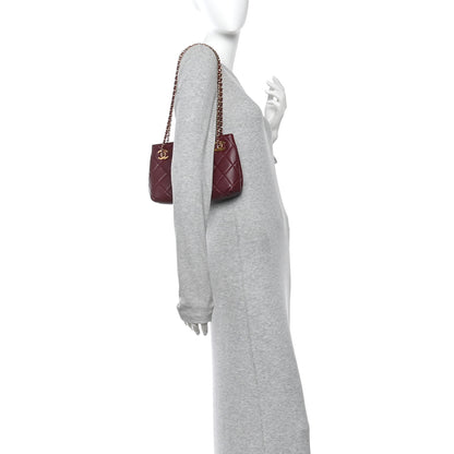 Chanel Lambskin Quilted Small Eyes On You Shopping Bag Dark Burgundy 2 of 11
