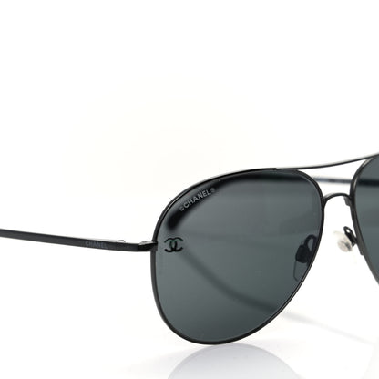 Chanel Metal Aviator CC Sunglasses 4189 T-Q Black 7 of 8