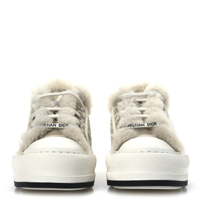 Christian Dior Canvas Oblique Shearling Walk'N'Dior Platform Sneakers  38.5 Beige Natural 3 of 11