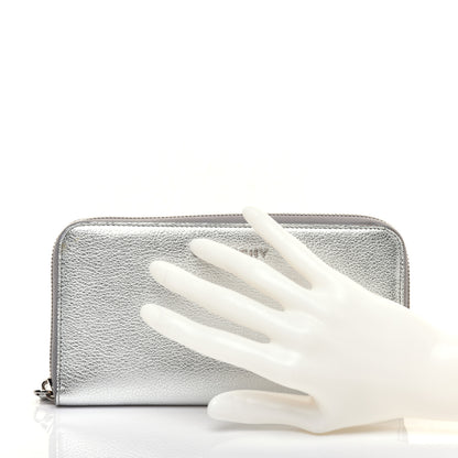 Givenchy Metallic Sugar Goatskin Pandora Zip Around Wallet Silver 2 of 10