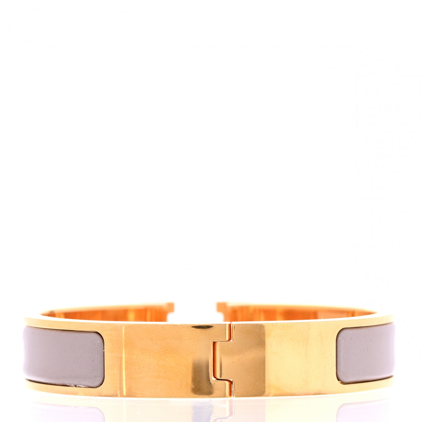 Enamel Narrow Clic Clac H Bracelet PM Marron Glace