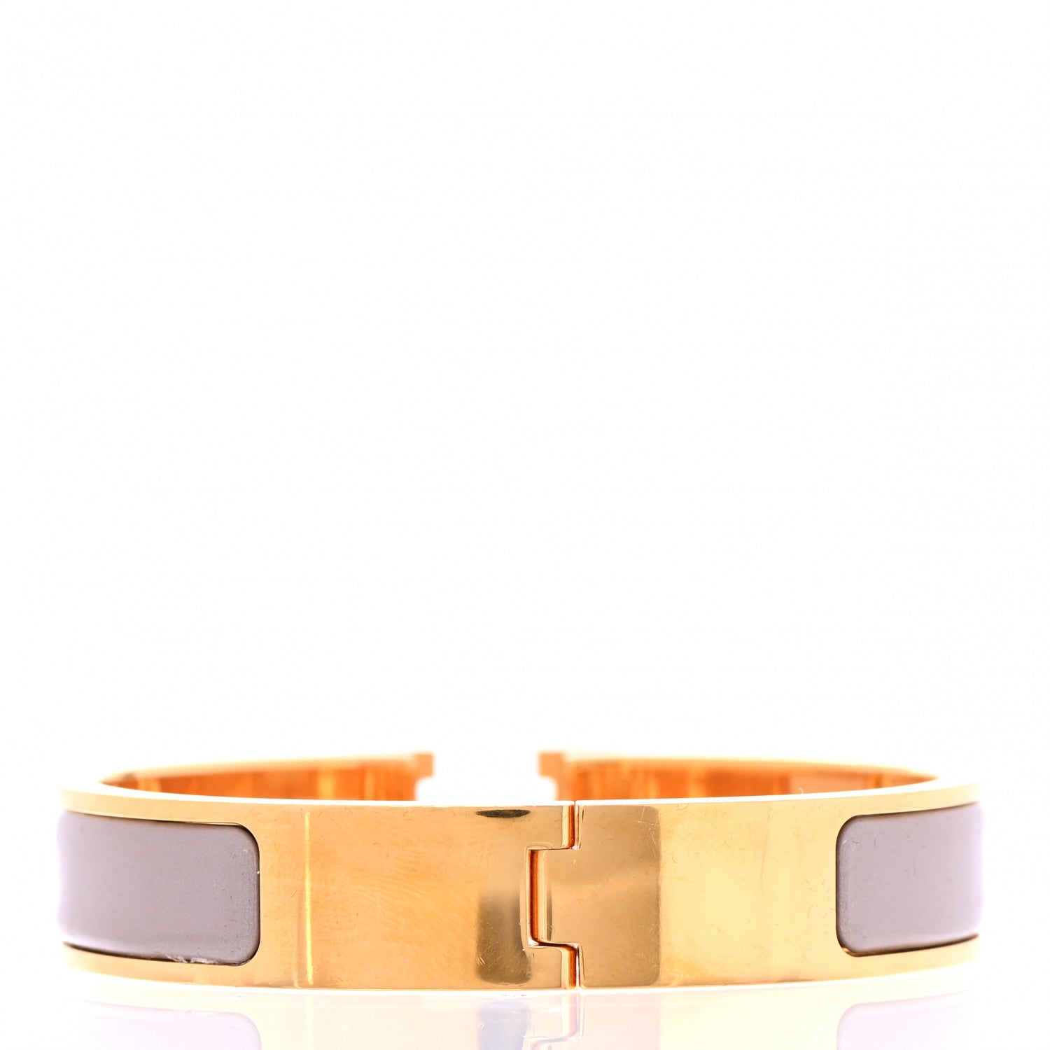 Hermes Enamel Narrow Clic Clac H Bracelet PM Marron Glace 3 of 4