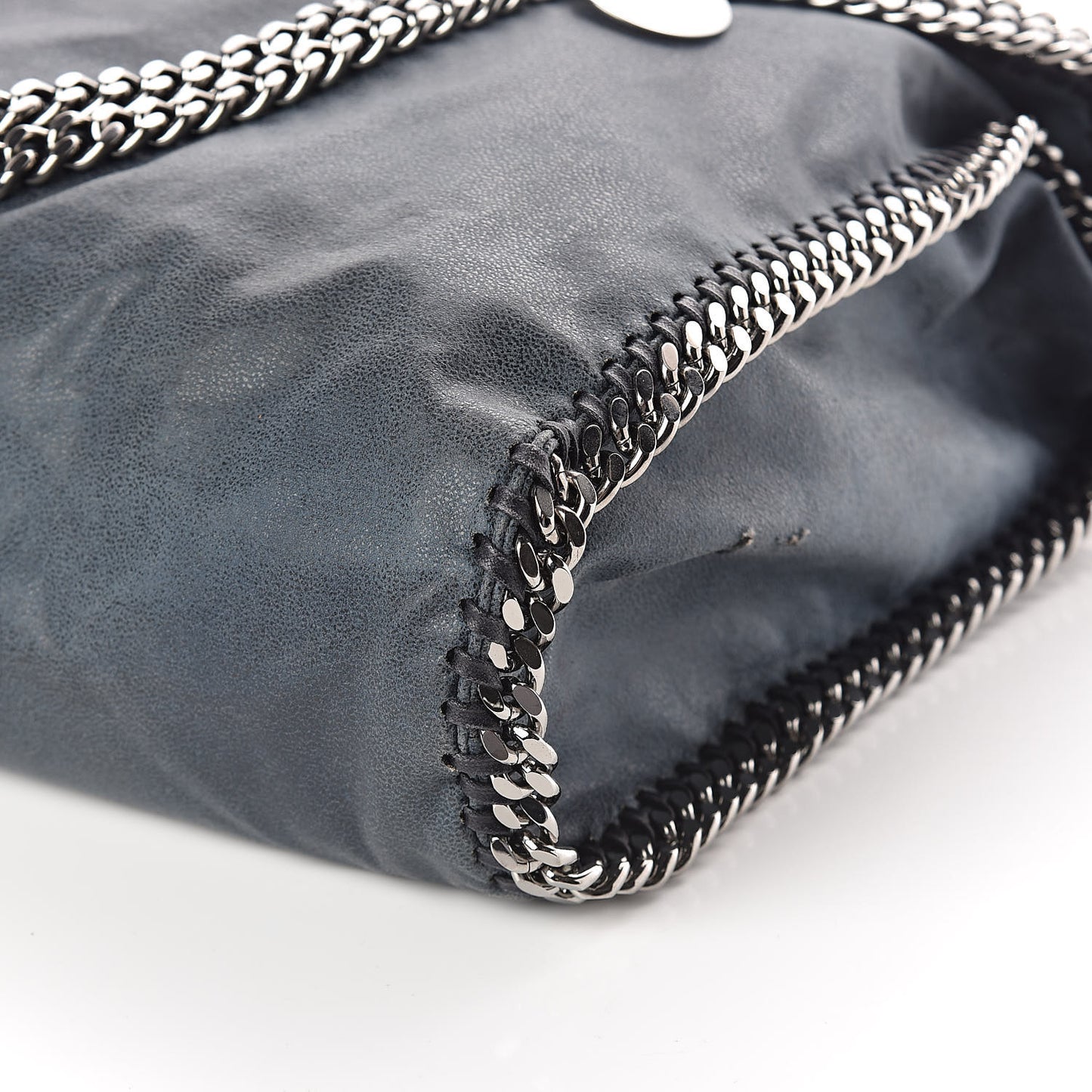 Shaggy Deer Large Falabella Fold Over Tote Blue