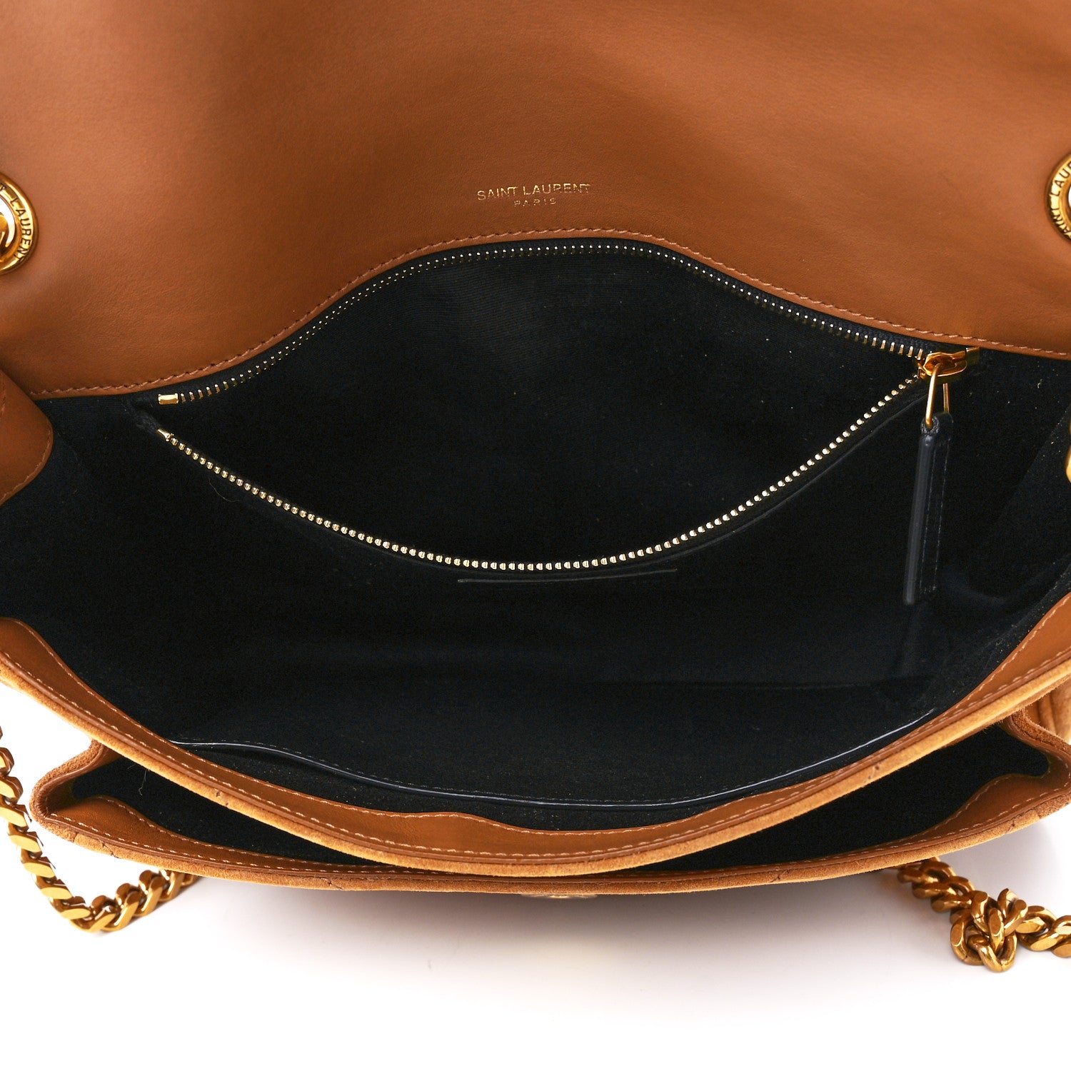 Saint Laurent Suede Monogram Medium Niki Chain Satchel Cinnamon 5 of 12