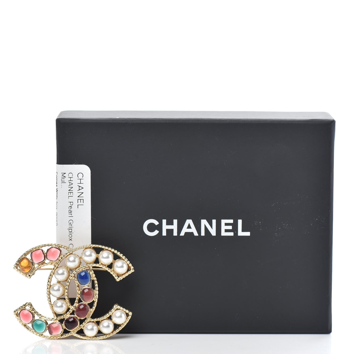 Chanel Pearl Gripiox CC Brooch Multicolor Light Gold 5 of 5